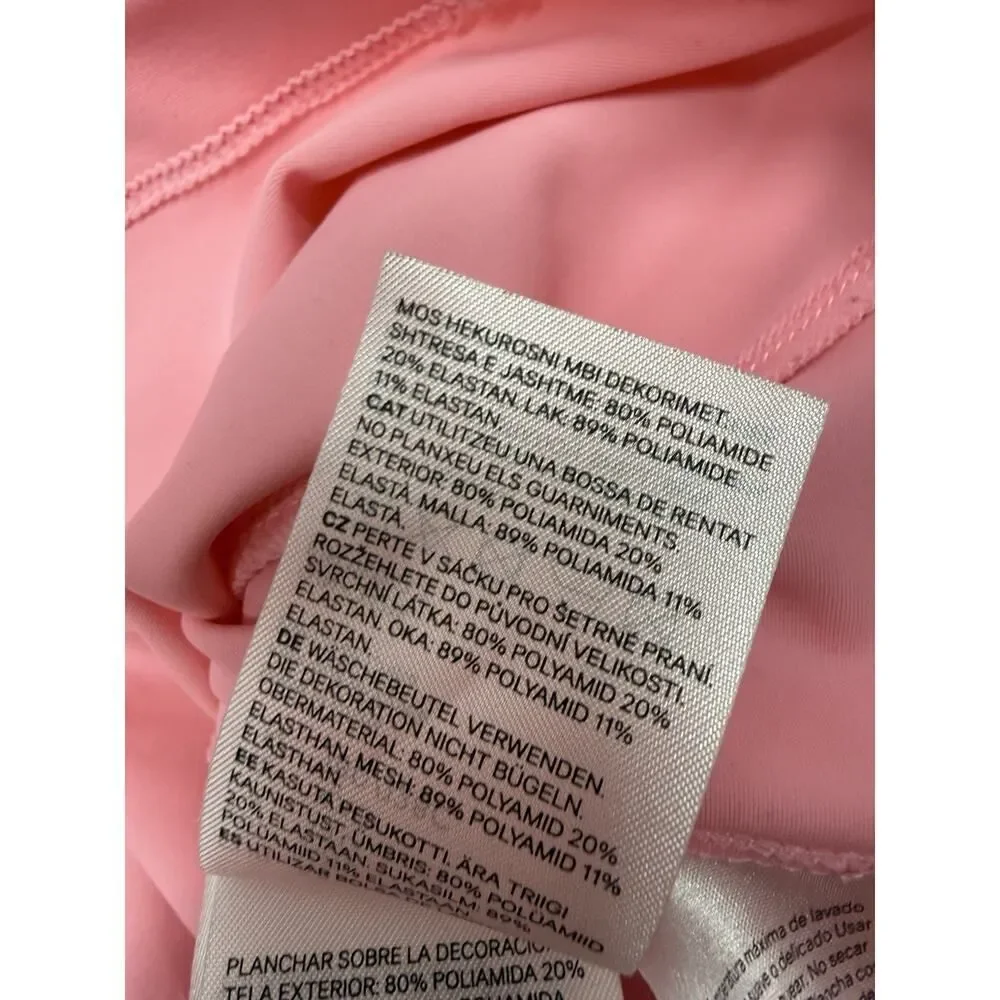 Mugler x H&M Pink Mesh Paneled Mini Dress Bodycon Long Sleeve 2XL - Picture 14 of 14